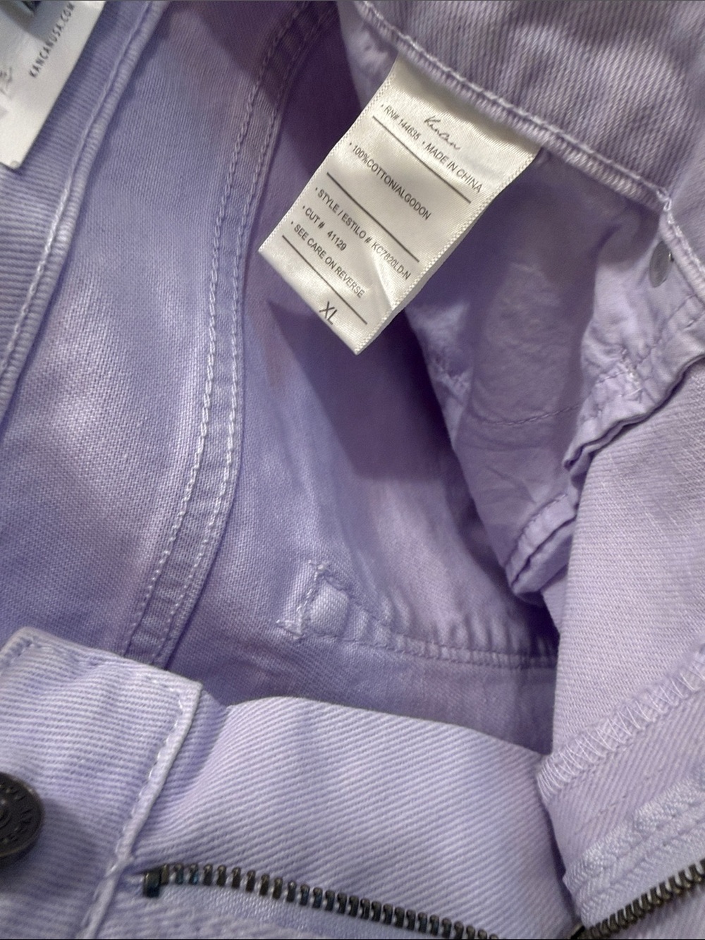 KanCan Pastel Lilac Frayed Hem Denim Shorts - Picture 4 of 7